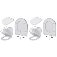 vidaXL Toiletbrillen met soft-close deksels 2 st kunststof wit