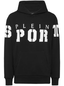 Plein Sport hoodie en coton à logo imprimé - Noir