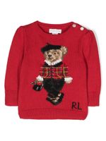 Ralph Lauren Kids pull en coton à motif Polo Bear - Rouge