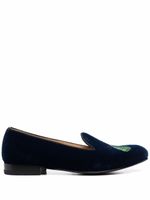 Scarosso chaussons Daisy en velours - Bleu