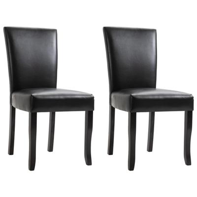 vidaXL Eetkamerstoelen 2 st kunstleer zwart