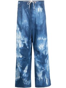 DARKPARK pantalon ample Daisy à imprimé tie dye - Noir