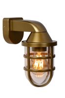 Lucide LEWIS - Wandlamp Buiten - 1xE27 - IP44 - Mat Goud / Messing