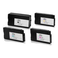 Huismerk HP 711 Inktcartridges Multipack (zwart + 3 kleuren) - thumbnail