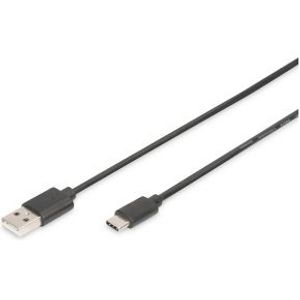 Digitus 1.8m, USB3.0-C/USB3.0-A USB-kabel 1,8 m USB 3.2 Gen 1 (3.1 Gen 1) USB C USB A Zwart