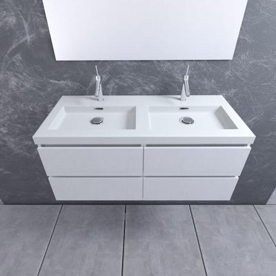 Mueller Brazil wastafelmeubel 120cm hoogglans wit 2 kraangaten Mueller Brazil wastafelmeubel 120cm hoogglans wit 2 kraangaten