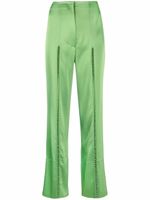 Nanushka pantalon droit à détails de coutures - Vert