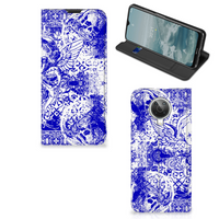 Mobiel BookCase Nokia G10 | G20 Angel Skull Blauw