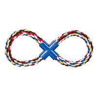 Trixie dubbel-trekspeeltje 8 vormig flostouw assorti 35 cm 4 st