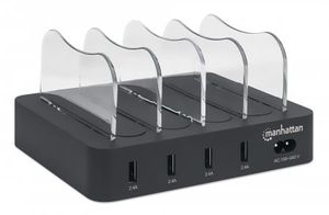 Manhattan 102261 USB-laadstation 34 W Thuis Uitgangsstroom (max.) 2.4 A Aantal uitgangen: 4 x USB 3.2 Gen 1 bus A (USB 3.0)