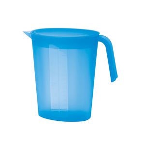 Juypal Schenkkan/waterkan - blauw - 1,75 liter - kunststof - L22 x H20 cm - met deksel