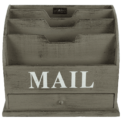 Mailbox Dante groot + la grijs + zwarte finish