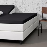 Splittopper Hoeslaken - Jersey Stretch - Zwart - 160x200cm - Zwart - Dekbed Discounter - Dekbed-Discounter.nl