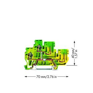 WAGO 870-107 Basisklem 2-etages 5 mm Spanveer Toewijzing: Terre Groen, Geel 50 stuk(s)