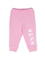 MSGM Kids pantalon de jogging à logo imprimé - Rose