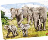 Goki legpuzzel Afrikaanse Dieren Olifant 12 cm hout 24 delig