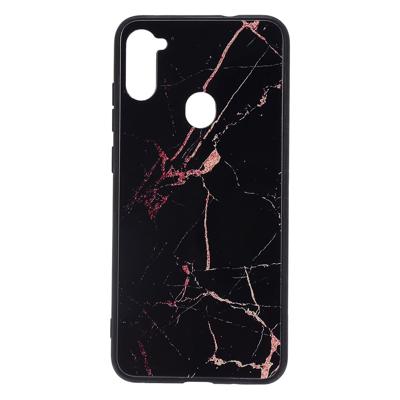 Shop4 - Samsung Galaxy A11 Hoesje - Harde Back Case Marmer Zwart