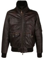 Moorer veste bomber Folco-PE1 en cuir - Marron