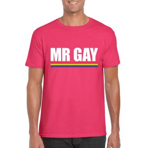 Gay Pride homo shirt roze Mr Gay heren 2XL  -