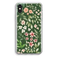 Botanical green sweet flower heaven: iPhone X Transparant Hoesje