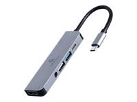Multistekker USB type C 5 in 1 HUB HDMI PD Audio Stereo