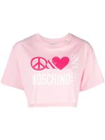 Moschino t-shirt en coton à logo imprimé - Rose - thumbnail