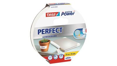 tesa PERFECT 56339-00003-01 Textieltape tesa extra Power Wit (l x b) 25 m x 19 mm 1 stuk(s) tesa PERFECT 56339-00003-01 Textieltape tesa extra Power Wit (l x b) 25 m x 19 mm 1 stuk(s)