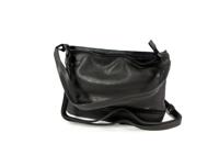 Kalfsleren damestas schoudertas SOFT Grijs zwart