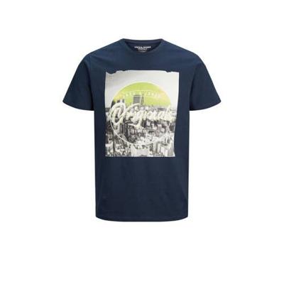 JACK & JONES ORIGINALS T-shirt JORLYRIC met printopdruk donkerblauw JACK & JONES ORIGINALS T-shirt JORLYRIC met printopdruk donkerblauw