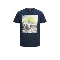 JACK & JONES ORIGINALS T-shirt JORLYRIC met printopdruk donkerblauw