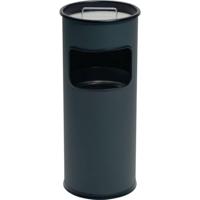 Durable 333058 Vuilnisbak metaal met asbakje rond, zilver