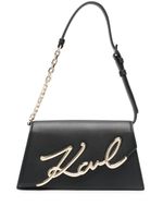 Karl Lagerfeld sac porté épaule Signature en cuir - Noir - thumbnail