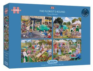 The Florist&apos;s Round Puzzel 4x 500 Stukjes