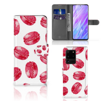 Samsung Galaxy S20 Ultra Book Cover Pink Macarons - thumbnail