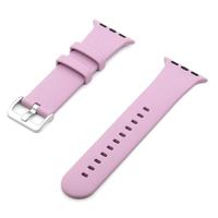 By Qubix - Rubberen sportbandje met gesp - Lichtpaars - Compatible met Apple Watch 38mm / 40mm / 41mm / 42mm - Compatible Apple watch bandjes