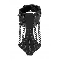 Ouch! Skulls and Bones - Bracelet with Spikes and Chains - Black - thumbnail