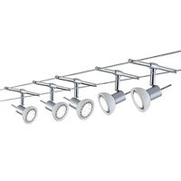 Paulmann 94136 Sheela Kabelsysteem, uitbreidbaar, maximaal 5x10W, chroom mat/opaal, kabellamp/hanglamp, zonder verlichtingsmiddel
