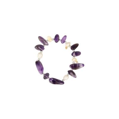 Edelsteen Armband Amethist/ Parel