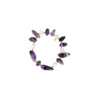 Edelsteen Armband Amethist/ Parel