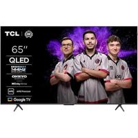 TCL 65P8K 65 inch QLED 4K HDR UHD TV, Smart Google TV (Dolby Vision & Atmos, 144 Hz Motion Clarity Pro, FreeSync, Onkyo 2.1-geluid, spraakbediening, compatibel met Google Assistant, Google Cast)