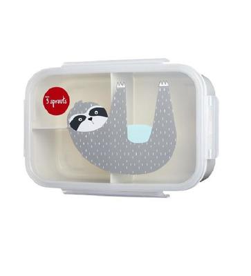 3 Sprouts sloth bento box Rechthoekig Doos Grijs, Transparant 1 stuk(s)