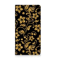 Samsung Galaxy S23 Plus Smart Cover Gouden Bloemen - thumbnail