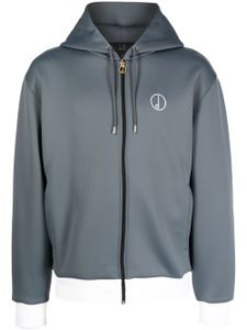 Dunhill hoodie zippé à logo brodé - Gris