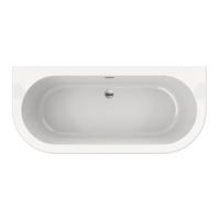 Xenz Charley duobad 180x80x60 wit incl. 7006 badafvoer/vulcombinatie chroom 7005-01-VC51