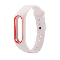By Qubix - Compatible met Xiaomi Mi band 2 DUO COLOR bandje voor CA0600B - Wit - Compatible Xiaomi bandje
