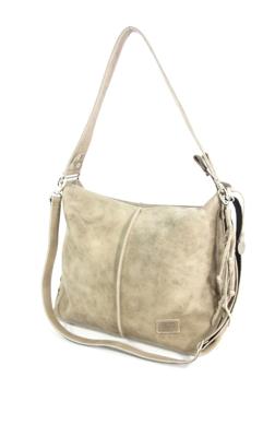 Handgemaakte stoere schoudertas met studs #03 M Taupe