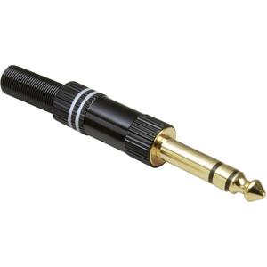 TRU COMPONENTS TC-2502111 Jackplug 6,35 mm Stekker, recht Aantal polen: 3 Stereo Zwart, Wit 1 stuk(s)