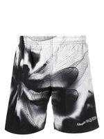 Alexander McQueen short de bain à imprimé Dragonfly - Noir