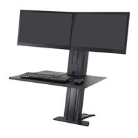 ERGOTRON WorkFit-SR Dual Monitor Sit-Stand Desktop Werkstation zwart tot 61cm 24inch displays tot 11,4 kg. Til tot 58cm