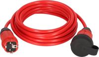 Brennenstuhl Professional verlengsnoer VQ 1110 IP44, 5m kabel H07BQ-F 3G1,5 in rood, bouwplaats gebruik en permanent gebruik buiten, Made in Germany
